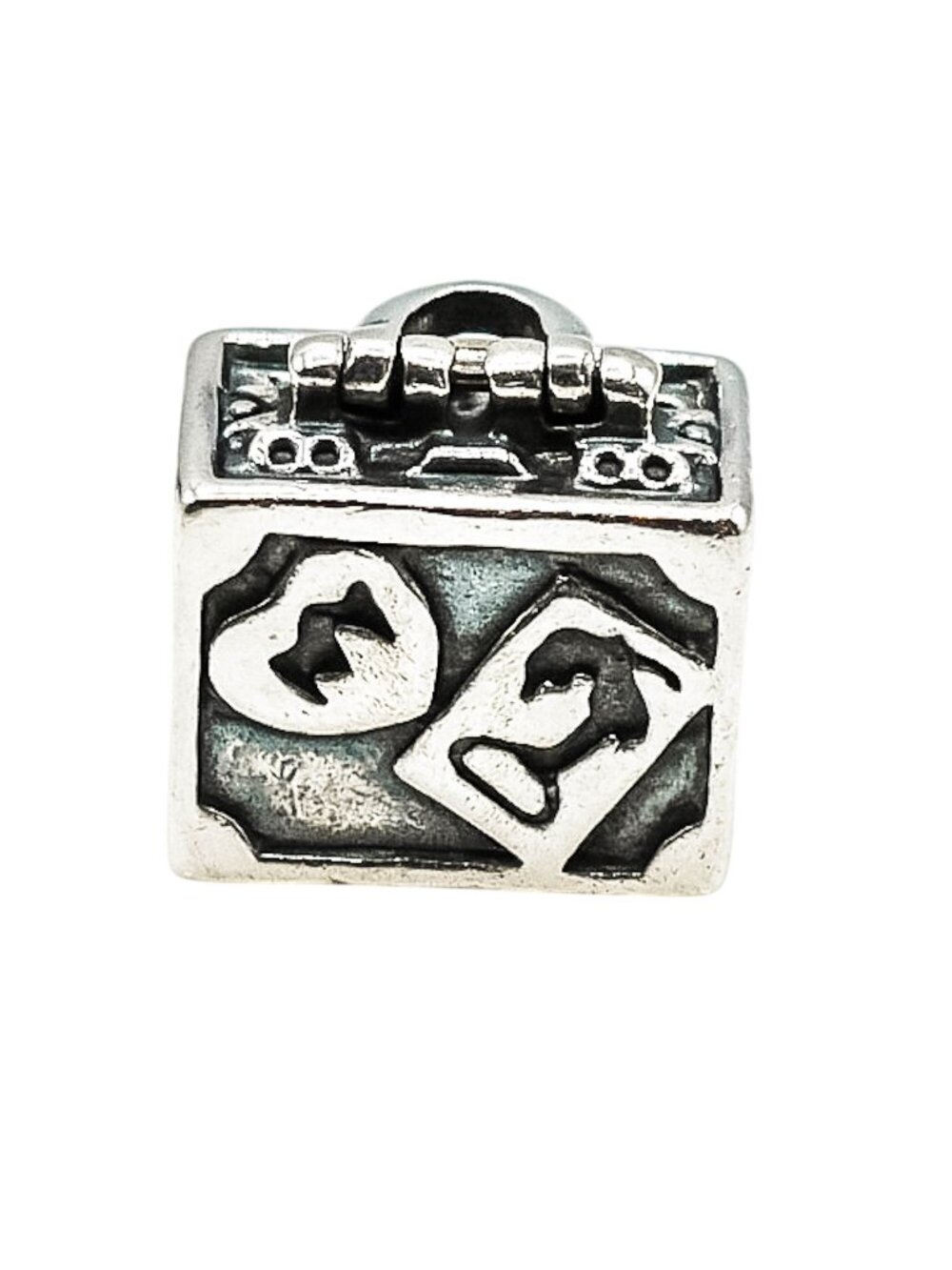 Chamilia Sterling Silver Travel Suitcase Luggage Vacation Adventure Charm Bead